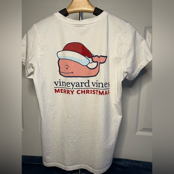 Vineyard Vines White Tee Womens Holiday size small - Picture 3 of 4